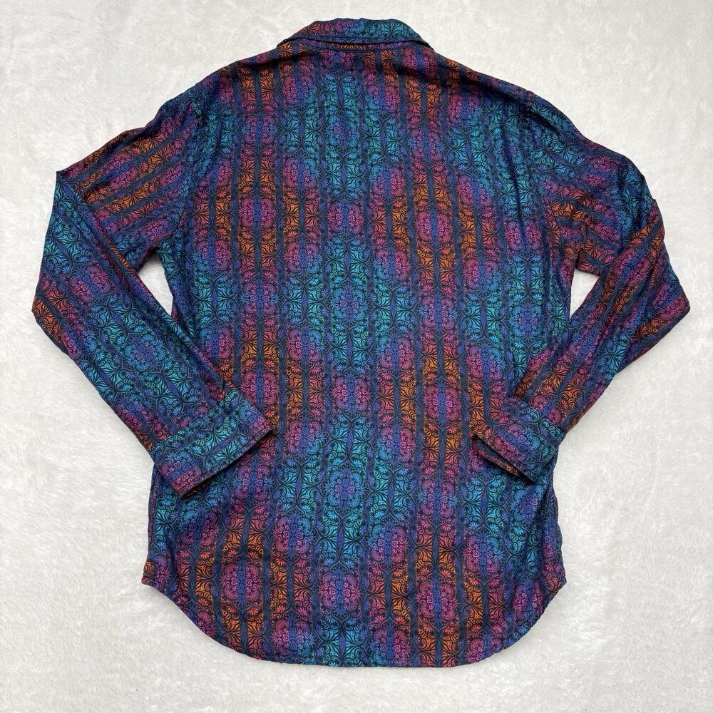 YELLOW Clothing Bangladesh multicolored floral striped long sleeve button down M - Picture 11 of 12